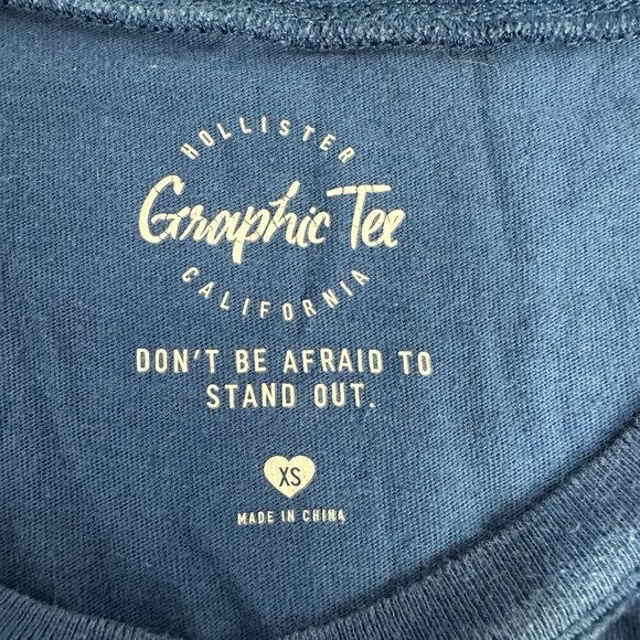 Hollister Ombre Blue & White Long Sleeve Graphic Tee Size XS - Picture 3 of 4